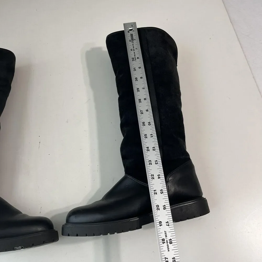 La Canadienne Boots Womens Size 8.5 Black Leather Shearling Lined Pull On Winter